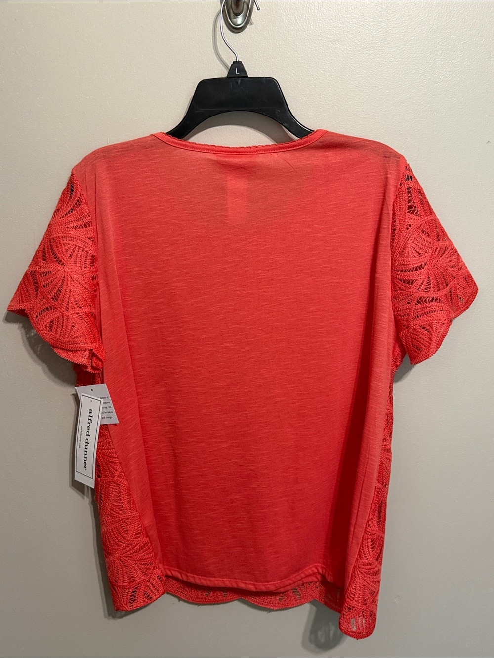 Alfred Dunner Lace Knit Short-Sleeve Top - Picture 3 of 3